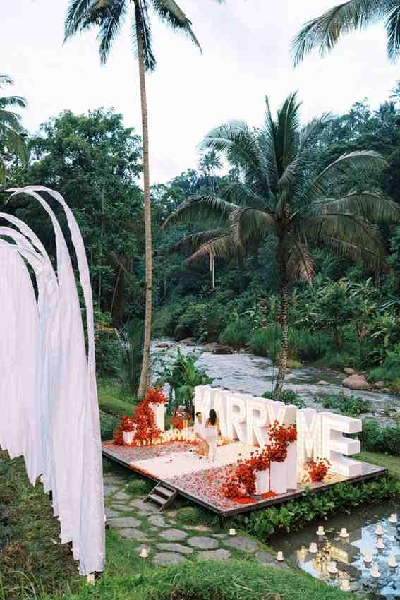 Marriage Proposal in a Forest in Maldives