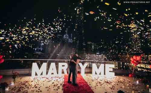 Rooftop Romantic Proposal in Dubai